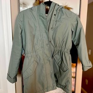 Gap olive green girls parka size m
